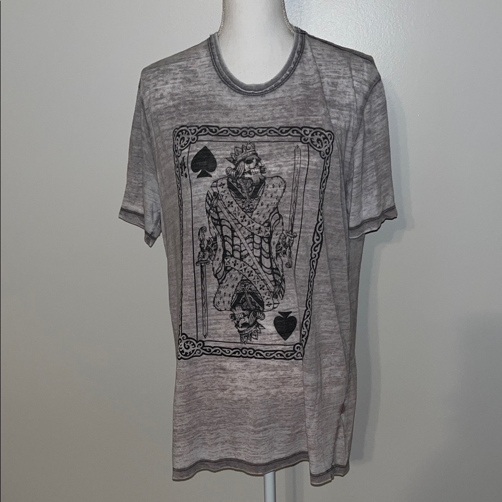 Lucky Brand Gray King of Spades Tee